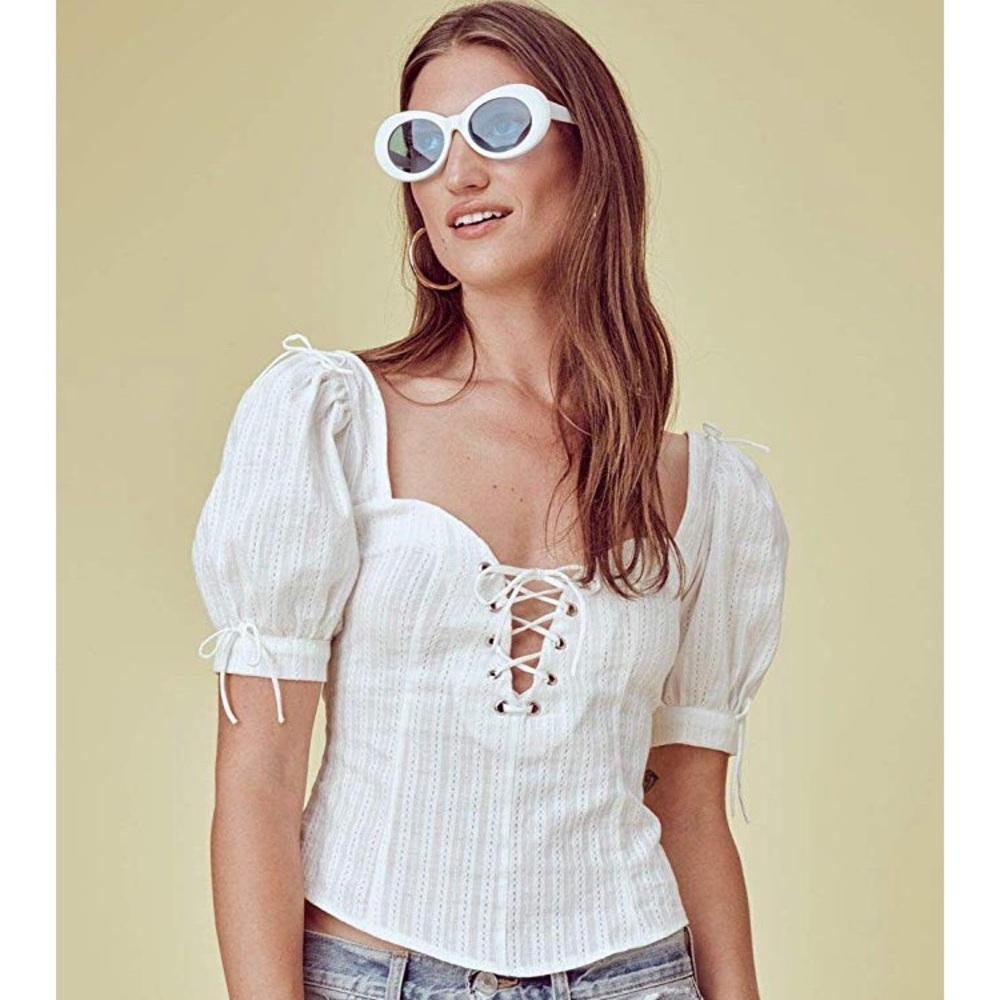 For love and lemons Annabelle Lace Up Blouse
